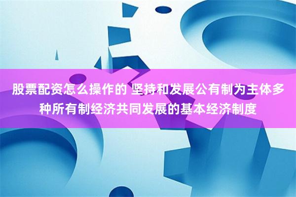 股票配资怎么操作的 坚持和发展公有制为主体多种所有制经济共同发展的基本经济制度